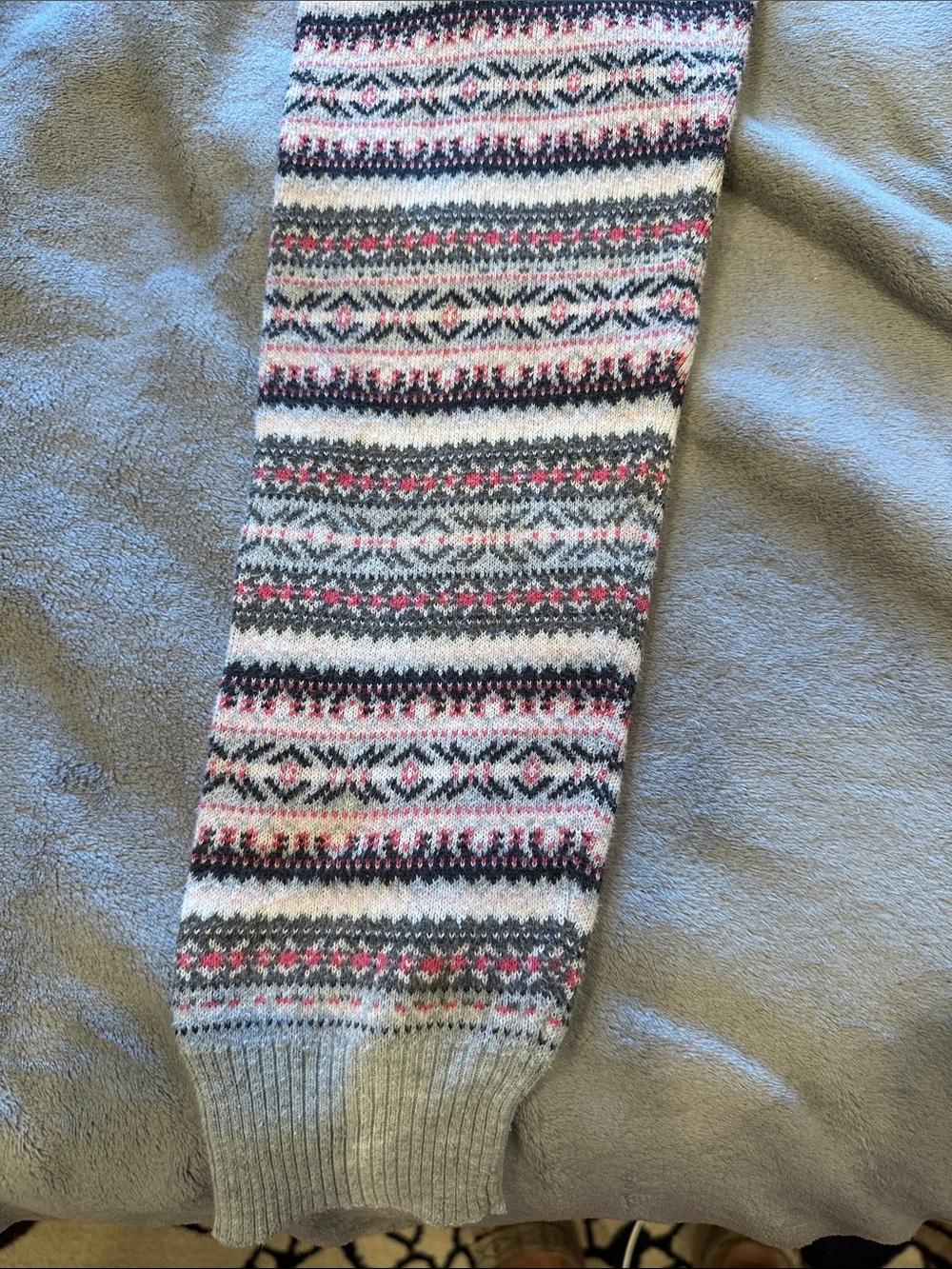 American Eagle Outfitters Knit Fair Isle Joggers - Cream, Pink, Black, Green - Picture 2 of 3